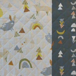 Printed Quilted Cotton YUTAPI / ELIO Glacier / Blue Stone